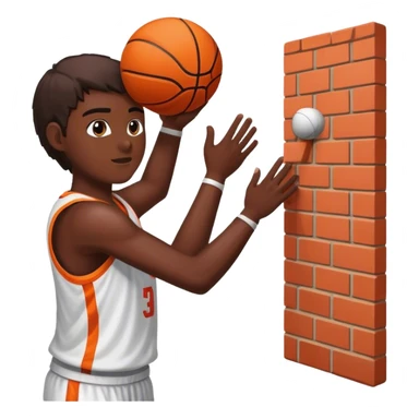Shooting basketball bricks sticker