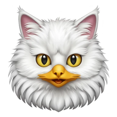cat face on bird sticker