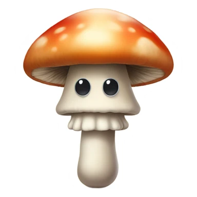 Mushroom wit arms and legs and a face sticker