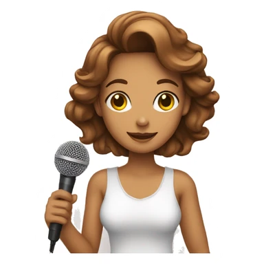 Mulher com microfone nas mãos sticker