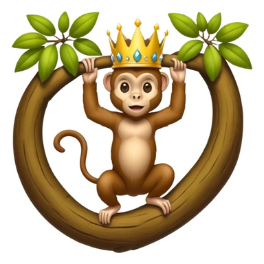 Kral taçlı ağaca çıkmış maymun sticker