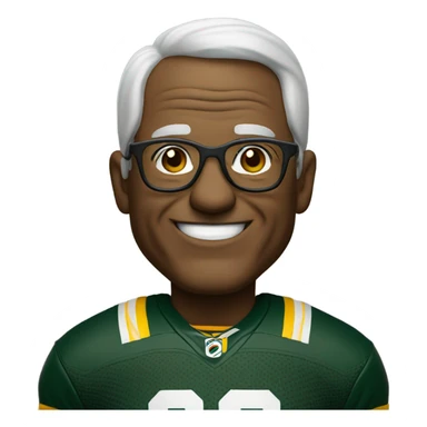 smiling old man with glasses in packers jersey sticker