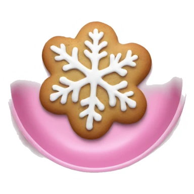 Cookies in a pink bowl with silver snowflakes sticker