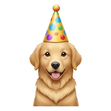golden retriever party hat sticker
