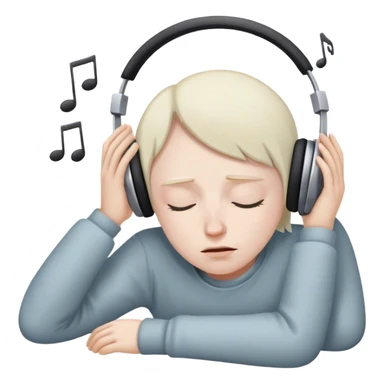 sleepy person listening to music sticker