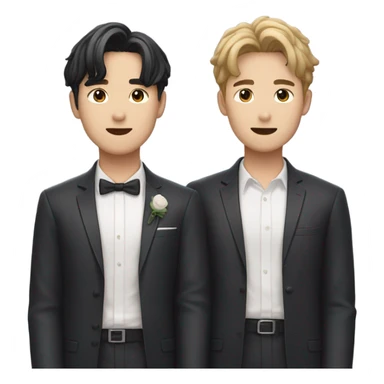It will be a married couple emoji with half body. There will be 2 man that looks like soobin an yeojun from K-pop group TxT sticker