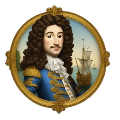 Louis XIV sur un bateau sticker