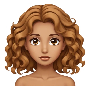 Chica de cabello ondulado notan morena y pestañas largas sticker