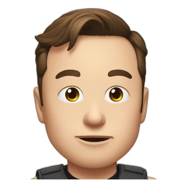 Closeup Elon musk making poggers face sticker