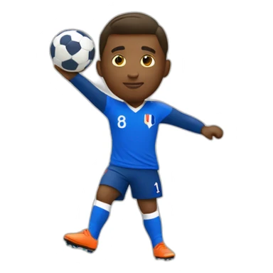 French football player shooting the ball sticker