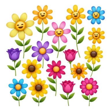 emoji for flowers one item without face sticker