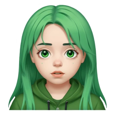 Billie Eilish green hair sticker