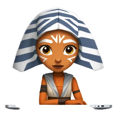 A cute Ahsoka Tano from Star Wars with a laptop sticker
