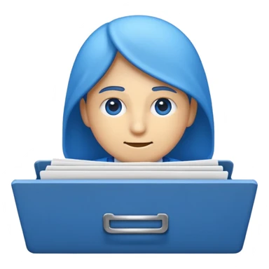 Un emoji de gestor de archivos inspirado en hyperos, sin cara y serio sticker