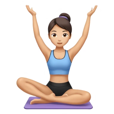 asian female doing pilates sticker