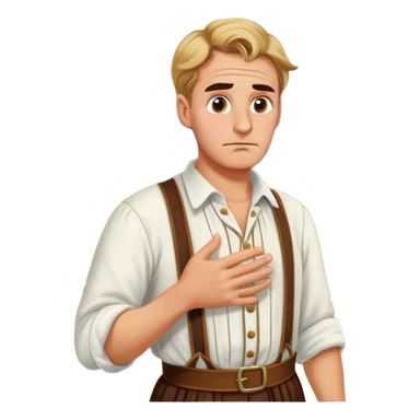 a German in typical Bavarian clothing shrugging and looking lost with Sicily in the background sticker
