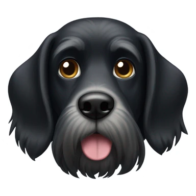 black dog with balck beard on chin sticker