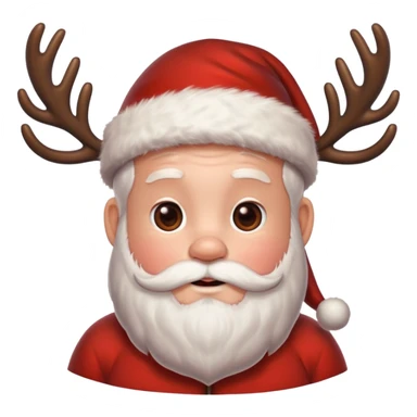 cute reindeer with santa sticker