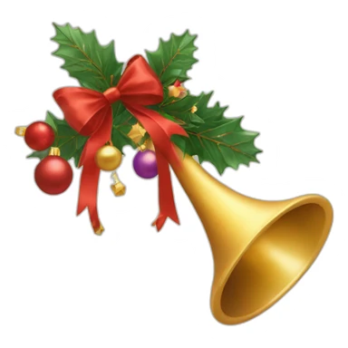 horn with christmas toys fly out sticker