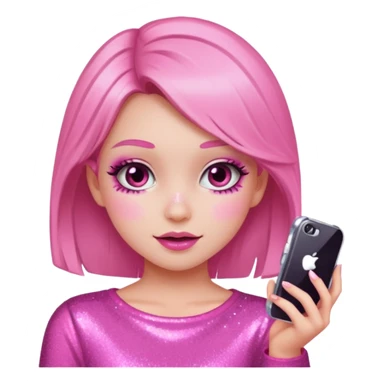 glitter pink girl naughty selfie sticker