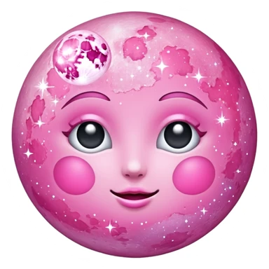 Pink sparkly moon sticker