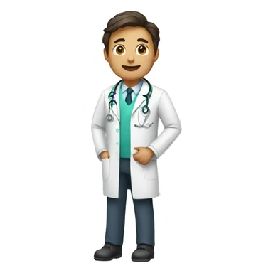 doctor works with AI sticker