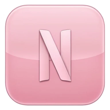 Netflix aesthetic "N" logo in pastel pink sticker
