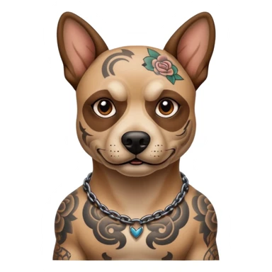 tattooed scary looking dog with heavy face tattoes sticker