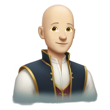 pointed ears bald white men with a magical look sticker