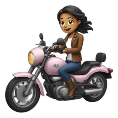 Girl on motorbike sticker