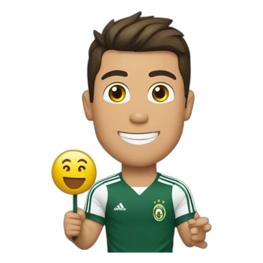 Cristiano Ronaldo holding a sign with Abdul Latif written on it sticker