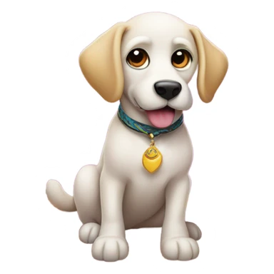 Dog riding a flying carpet  sticker