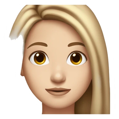 white girl, long light brown hair, brown eyes, beautiful sticker