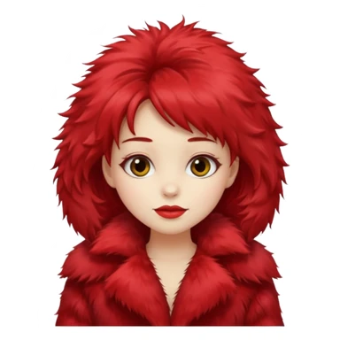 Girl in red fur coat sticker