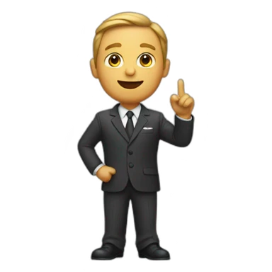 Man raising hand in suit sticker