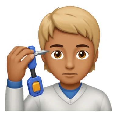 Person fixing object sticker