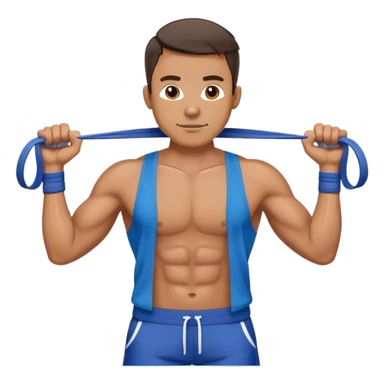 fit man with blue shorts resistance bands exercises sticker