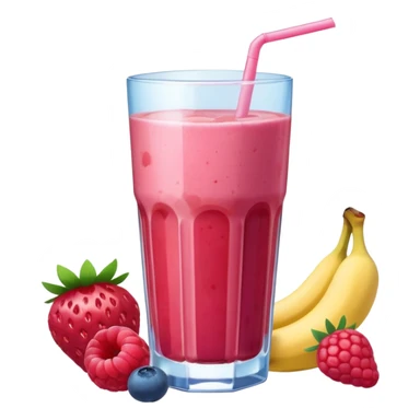 Juice contains: Strawberry Yoghurt, Blueberries, Apple Juice, Raspberries, Banana & Ice. In 3D. Aesthetic sticker