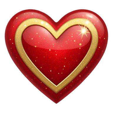 glitter heart with gold sparkles sticker