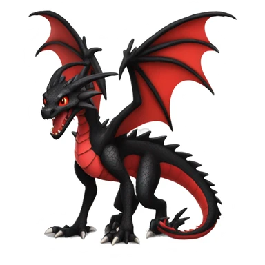 cool edgy black and red Dark-type dragon Pokémon full body sticker