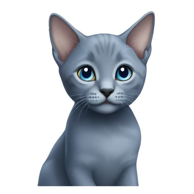 Russian blue kitten with blue eyes sticker