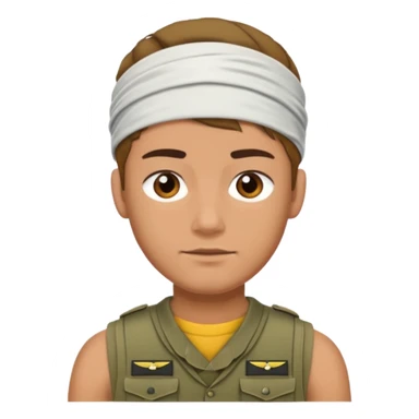 army guy with sleveless and head band  sticker