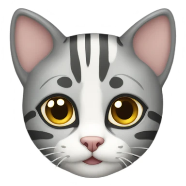 gray striped cat with white spots sticker