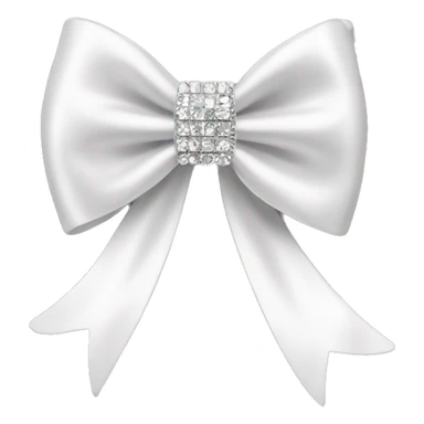 white satin bow with rhinestones in middle sticker