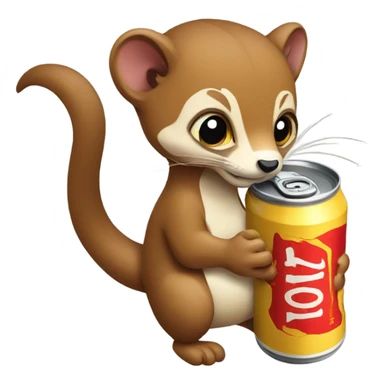 Weasel drinking beers sticker