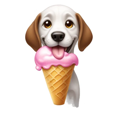 Dog with icecream sticker