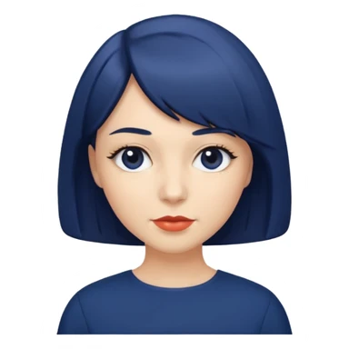 bob hairstyle in navy blue sticker