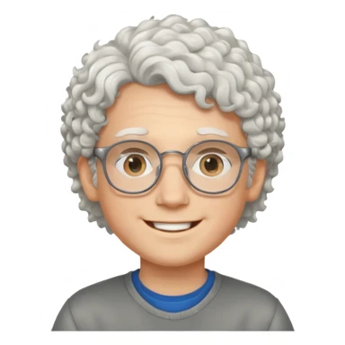 young boy with curly white hair and glasses sticker