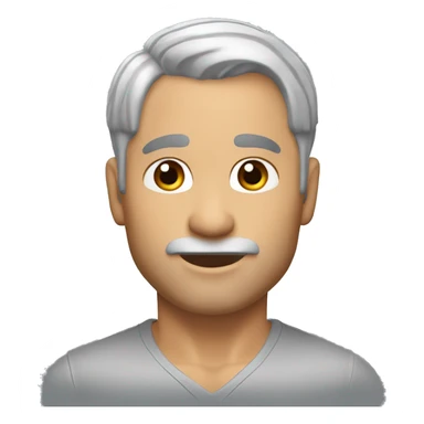 memoji of andrew huberman muscular silver hair, v neck sticker