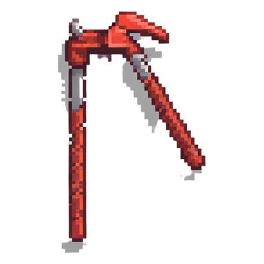 crowbar in Minecraft style, blocky, pixelated, red, alternate design 2 sticker